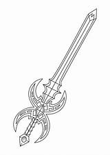 Coloring Sword Printable Drawing Sheets Numbers sketch template