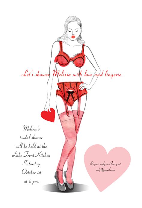 love  lingerie bridal shower invitation template