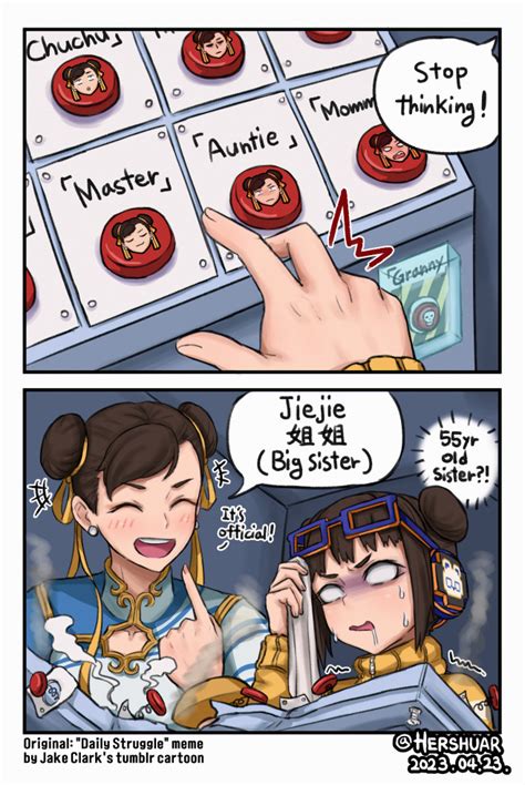 Hershuar Chun Li Li Fen Capcom Street Fighter Street Fighter 6 2girls 2koma Angry Blush