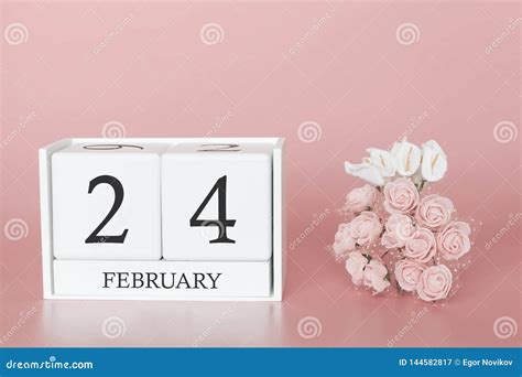 February 24th Day 24 Of Month Stock Image Image Of February Retro