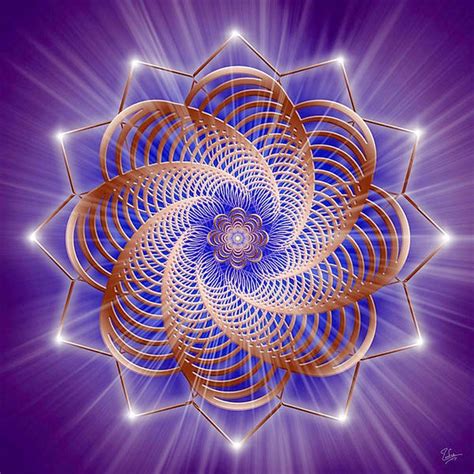 Gold And Purple Spiral Mandala Sacred Geometry Geometry Fractal Art
