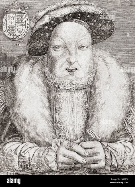 King Henry Viii Of England In Old Age After An Engraving By Cornelis