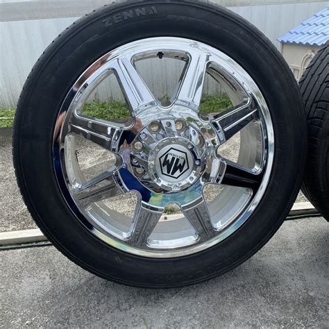 6 All Chrome Dually Wheels 8x65 22” Inche It Fit In A Chevy 3500 And