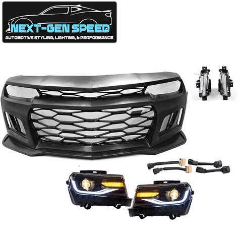 5th To 6th Gen Zl1 Front Bumper Kit W 6th Gen Style Headlights 2014