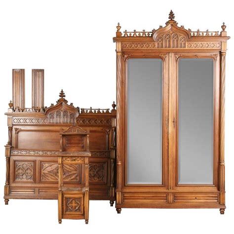 Whenever we hear of the word our mind quickly catches a broad definition of a bedroom that shop gothic cabinet craft s selection of bedroom furniture and bedroom furniture sets to find real wood furniture for your bedroom today. French Gothic Style Bedroom Set, Carved Walnut End of the ...