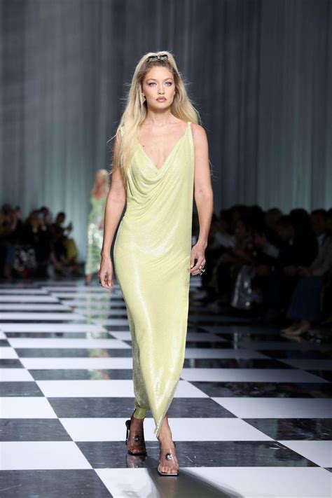 Gigi Hadid Stuns At Milans Versace Ss24 Fashion Show On September 22