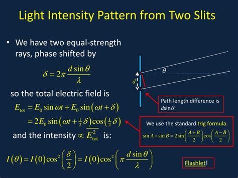 The candle produces light intensity of 1 candela and emits light uniformly in all directions. PPT - Interference I: Double Slit PowerPoint Presentation ...