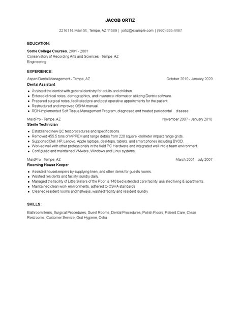 You may have already done some research on what to include in your resume. Dental Assistant Objective For Resume : Certified Dental Assistant Resume Samples Qwikresume ...