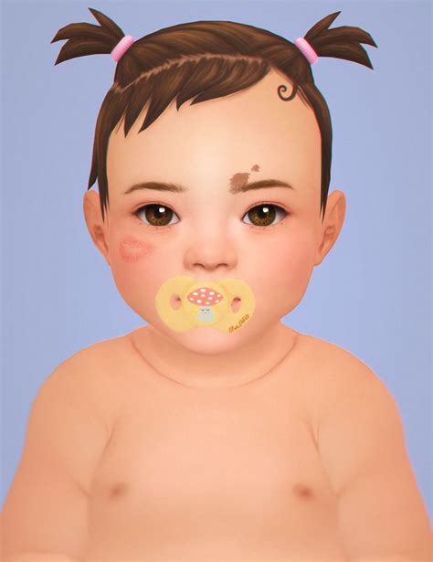 A Digital Painting Of A Baby With An Pacifier In Its Mouth And Nose Ring