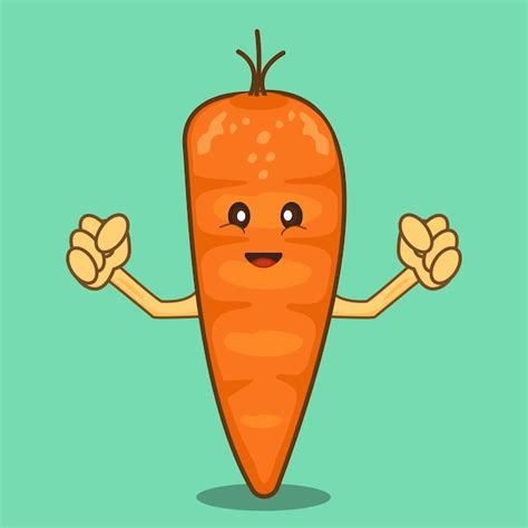 Premium Vector Carrot Mascot Cartoon Character With Hands Illustration