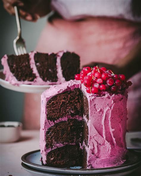 Vegan Chocolate Layer Cake With Hibiscus Frosting Rainbow Plant Life