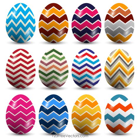 Zig Zag Pattern Easter Eggs Vector By 123freevectors On Deviantart