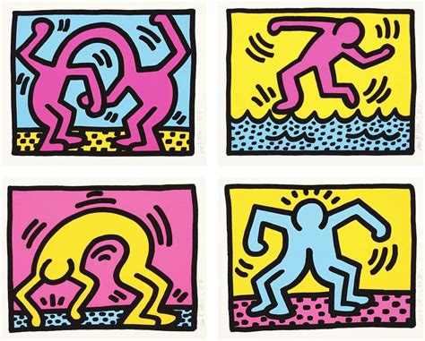Keith Haring Pop Shop Ii Complete Set Signed Print 1988