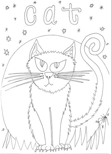Halloween Cat Colouring Sheet Teaching Resources