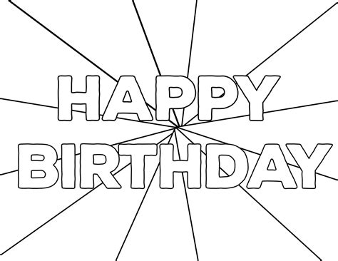 Free Printable Happy Birthday Banner Coloring Pages Use A Hole Punch