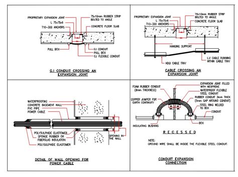 Conduit Expansion Connection AutoCAD Drawing Free DWG File Cadbull