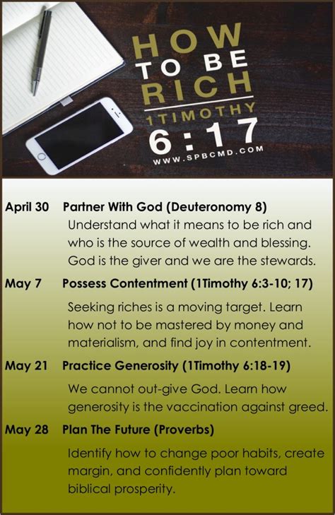 How To Be Rich Sermon Series Growing Godly Generations
