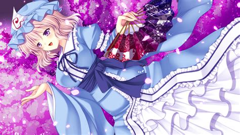 Asazuki Kanai Saigyouji Yuyuko Touhou 1girl Cherry Blossoms Dress