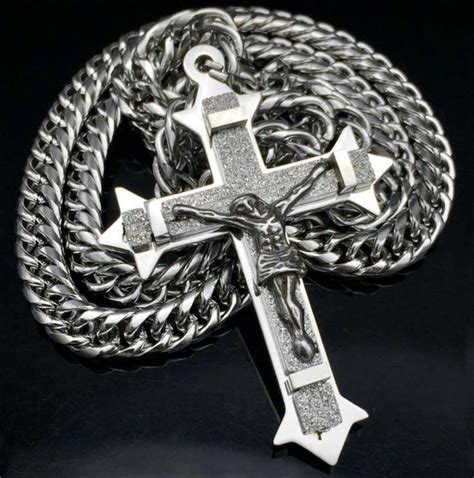 Massive Gold Crucifix Orthodox Cross Necklace For Men Heavy Catholic