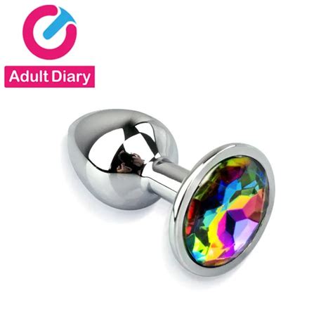 Adult Diary Stainless Steel Metal Anal Plug Crystal Jewelry Booty Beads Sex Toys For Woman Men