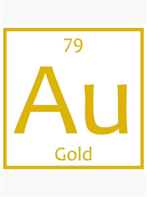 Gold Au Chemical Symbol Metal Print By The Elements Redbubble