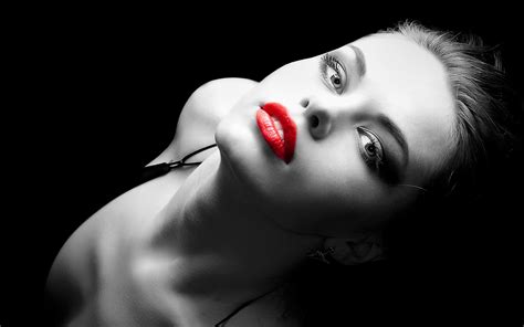 Wallpaper X Px Beauty Brunette Girl Lips Red Woman