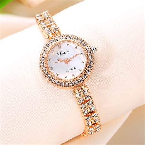 lvpai brand new fashion women dress watches luxury crystal bracelet wristwatches watches for