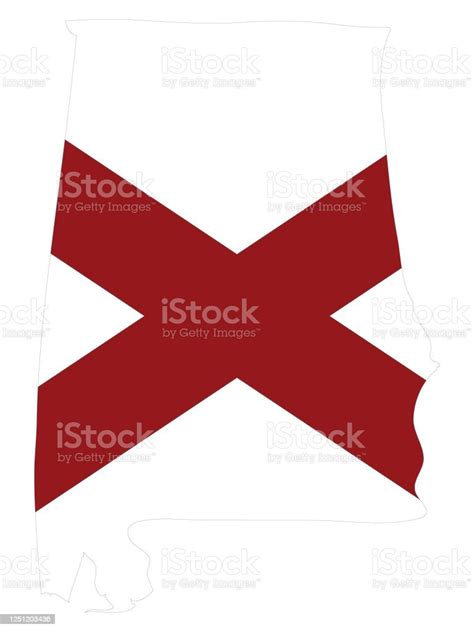 Map Of Us State Of Alabama With Flag Stock Illustration Download