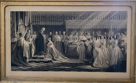 Engraving Of Queen Victoria Receiving Her Sacrament At Her Coronation