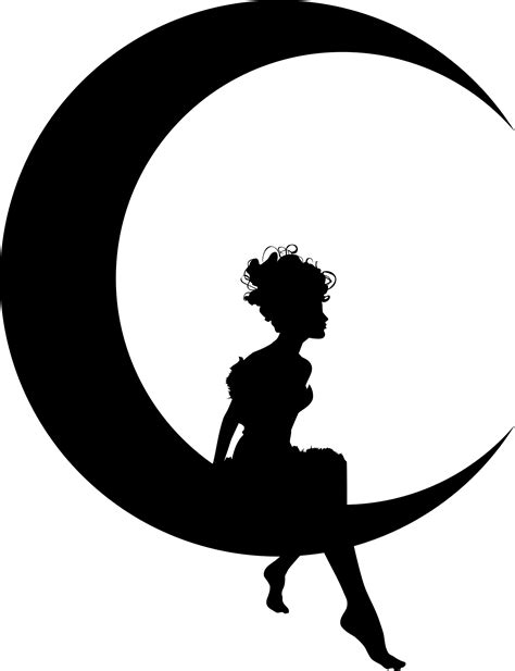 Fairy Sitting On Moon Crescent Transparent Png Stickpng