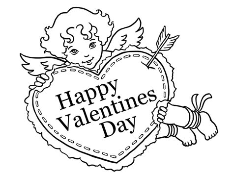 Happy Valentines Day To Print Coloring Page Coloring Valentine