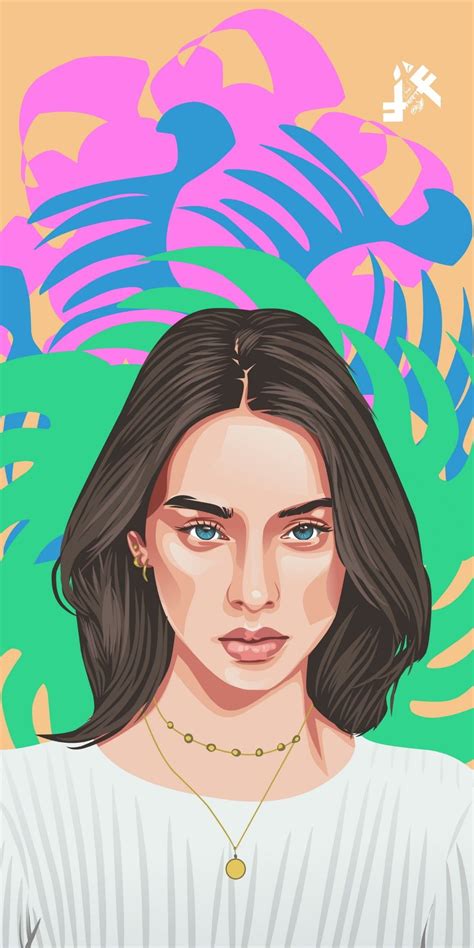 Portrait Vector Digital Portrait Art Digital Art Girl Digital Drawing Illustration Vector