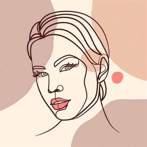 póster de dibujo de arte de una línea de cara de mujer estilo de dibujo de línea continua