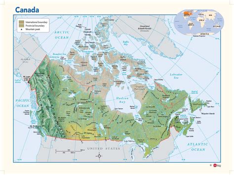 Physical Features Of Canada Map Map
