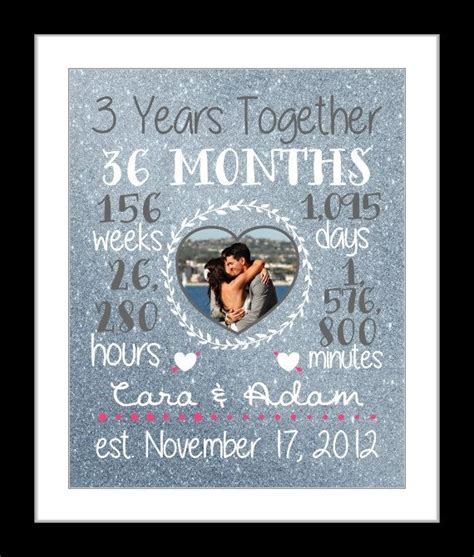 From traditional to contemporary, etsy has unique and custom anniversary gifts covered. Any Or 3 Year Anniversary Gift, 3 Year Wedding Anniversary ...