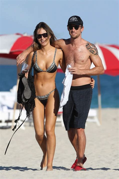 Brittny Ward And Jenson Button At A Beach In Miami Hawtcelebs