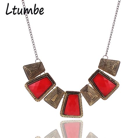 Ltumbe Vintage Statement Tribal Jewelry Geometric Acrylic Bubble Choker Necklaces And Pendants For