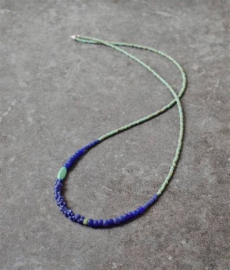 Long Boho Necklace Bohemian Jewelry Cobalt Blue Necklace Etsy Long