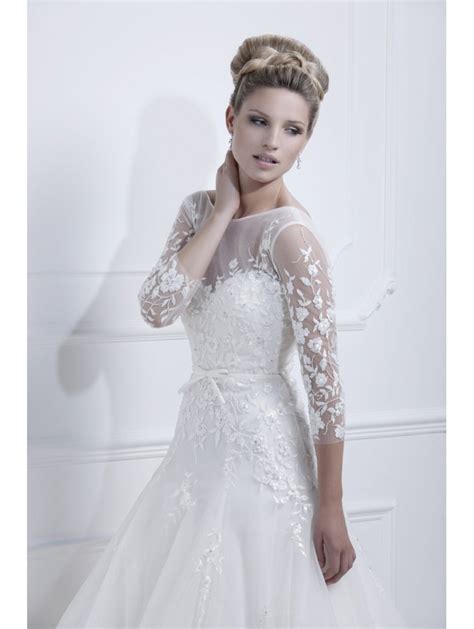 Buy them at cheap prices. Ellis Bridals 11350 Wedding dress with Long Lace Sleeves