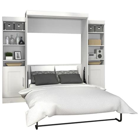 Bestar Edge 3 Piece Full Wall Bedroom Set In White Nebraska Furniture