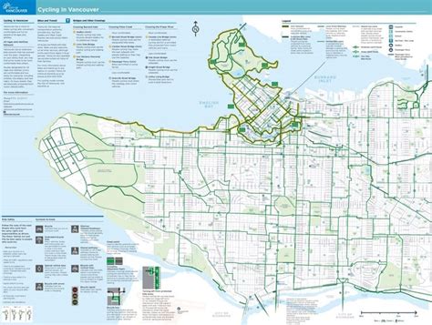 Vancouver Cycling Map Vancouver Tourist Sites Bike Path