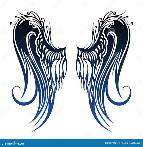 Wings. Tattoo design stock vector. Illustration of angelic - 31679421