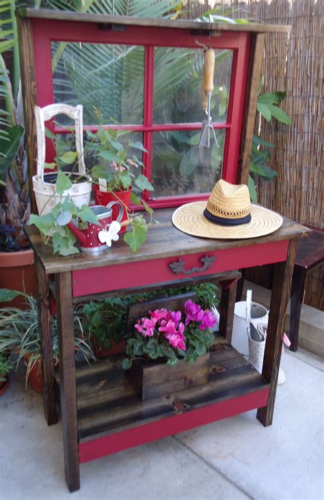Vintage Window Potting Table Seems A Little Too Nice To Throw Dirt On