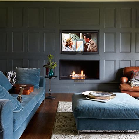 Grey Panelled Living Room Living Room Decorating Ideal Home
