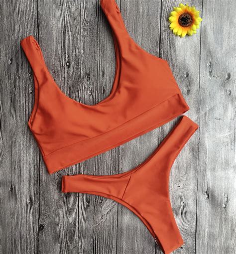 bikini 2017 swimsuit swimwear women s swimming suit orange femal biquini sexy bikinis bathing