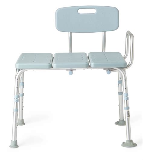 Medline Tub Transfer Bench With Back Microban Antimicrobial Protection