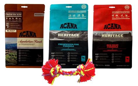 Acana regionals wild atlantic dry dog food; ACANA Dry Dog Food Kibble 3 Flavor Sampler with Rope Toy ...
