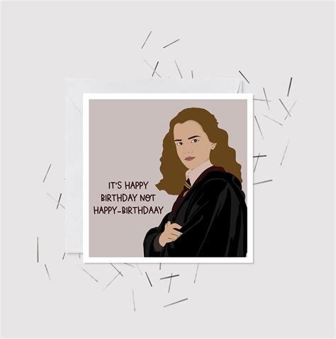 Hermione Granger Happy Birthday Harry Potter Greeting Etsy