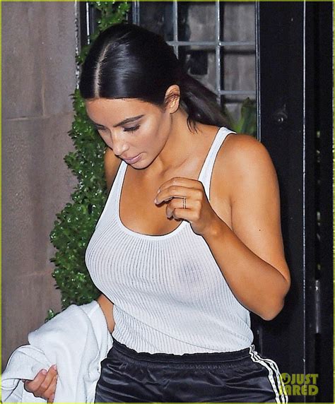 Kim Kardashian Goes Braless In See Through Top In New York Photo