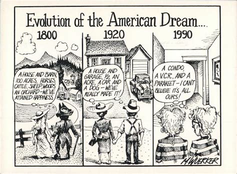 Evolution Of The American Dream Comic Funny Postcard